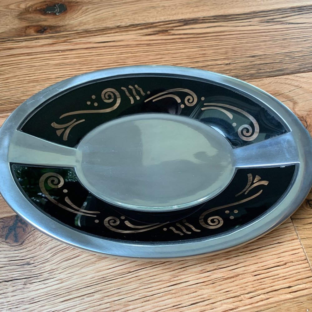 Lenox Spyro Black Metal Bread Tray